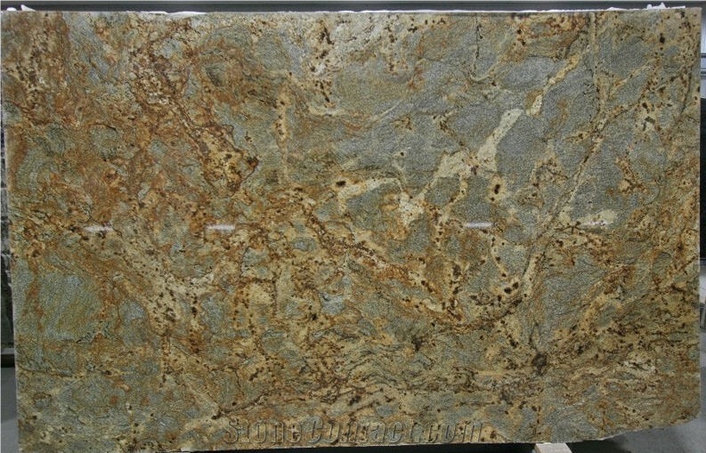 Golden Crystal Granite Slab, Brazil Yellow Granite