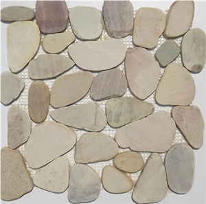 Colourful Natural River Pebble Mosaic Pattern for Wall and Floor