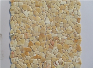 Popular Yellow Gold Polished Random Shape Marble Mosaic