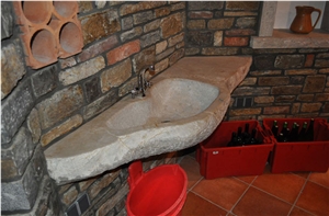 Stone Basement and Outdoor Sinks, Beige Limestone Sinks