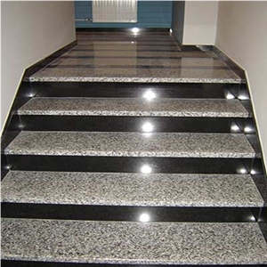 Bianco Sardo Granite, Belfast Black Granite Stairs, Bianco Sardo Grey Granite Stairs
