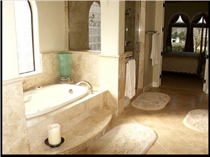 Tuscano Clasico Beige Limestone Bathroom Design