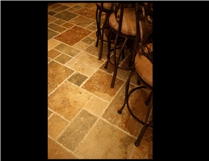 Tobacco Travertine French Pattern, Mexico Brown Travertine