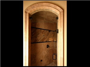 Uxmal Limestone Bathroom Door Frame, Uxmal Red Limestone Door Frame