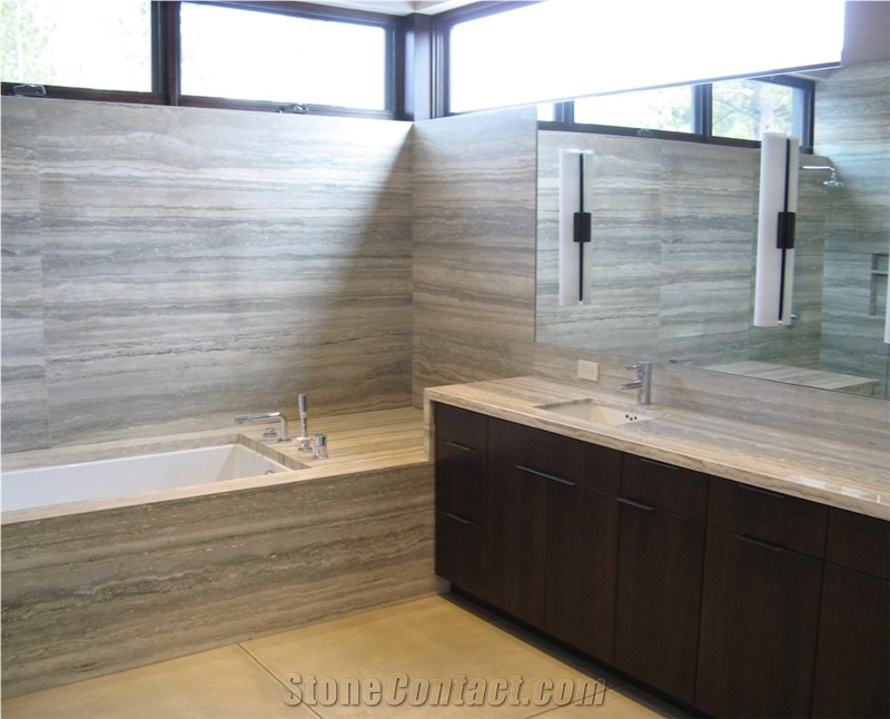 Bathroom Remodeling With Travertino Silver Travertino Silver Grey Travertine Bath Design From United States Stonecontact Com