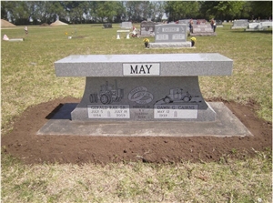 Gray Granite Memorial Bench