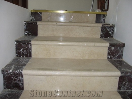 Botticino Classico Marble, Rosso Levanto Marble St, Botticino Classico Beige Marble Stairs,Steps