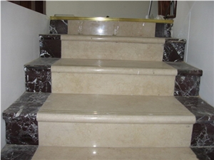Botticino Classico Marble, Rosso Levanto Marble St, Botticino Classico Beige Marble Stairs,Steps