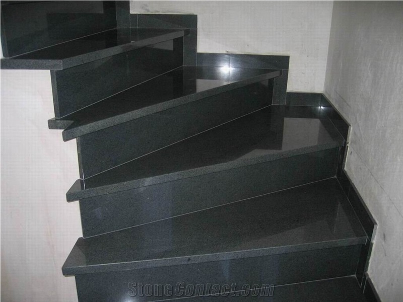 Nero Impala Granite Stairs, Black Granite Stairs