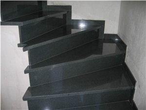 Nero Impala Granite Stairs, Black Granite Stairs