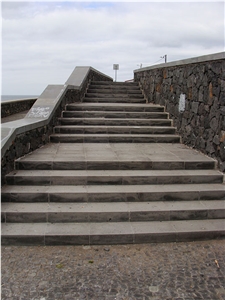 Basalto Dos Acores Basalt Stairs and Steps, Olivine Grey Basalt Stairs