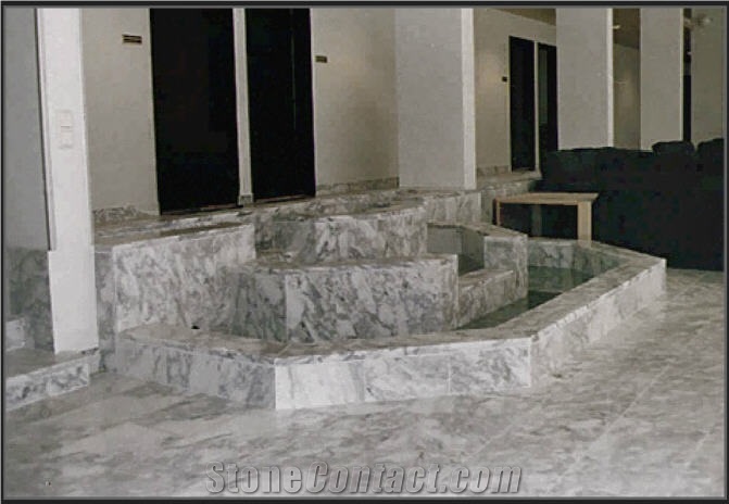 Arabescato Marble Water Features, Arabescato Mossa White Marble Water Features