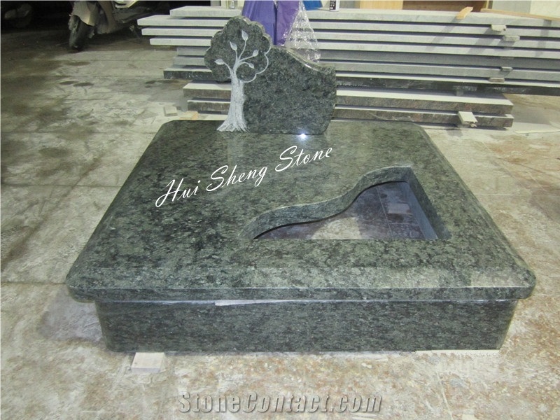 France Monument Tombstone, Green Granite