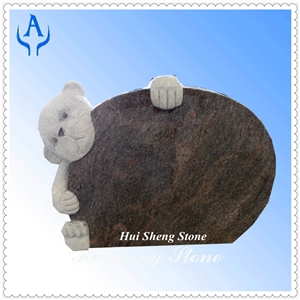Granite Bear Headstone Monument