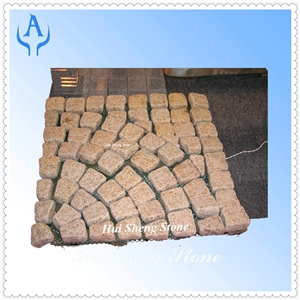 Granite Light Yellow Pavemats, Yellow Granite Cobble, Pavers