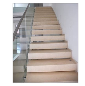 Crema Fiorito Stairs, Crema Fiorito Beige Limestone Stairs
