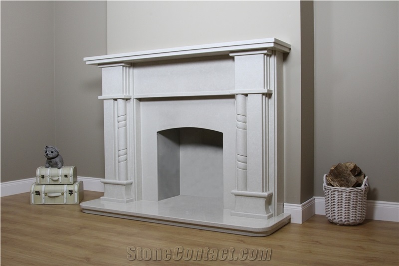 Abbeymore Fireplace Imperial Cream Marble, Imperial Cream Beige Marble Fireplace