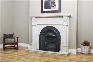Ballinroe Fireplace with Imperial Cream Marble, Beige Marble Fireplace