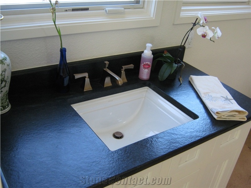 Black Minas Soapstone Vanity Top from United States
