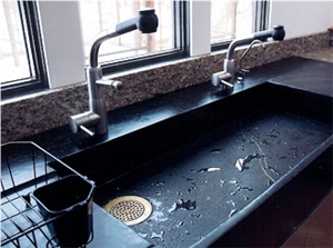 India Black Soapstone Kitchen Drop-In Sinks