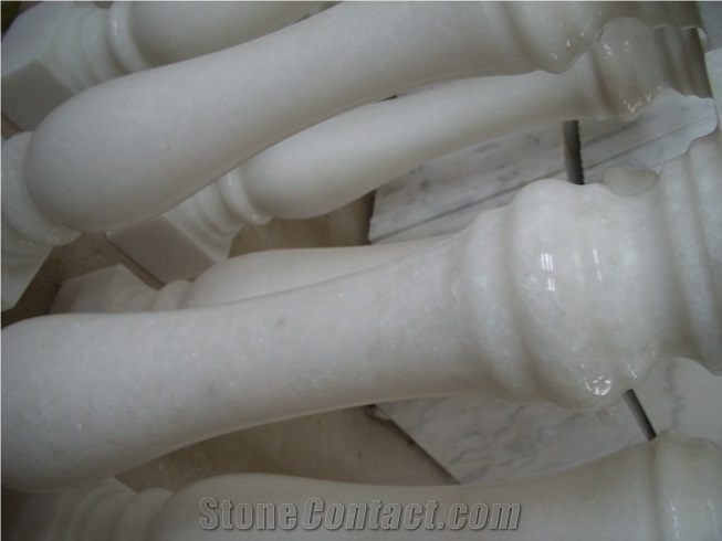 China Crystal White Marble Baluster,China White Marble Railings,Balustrade
