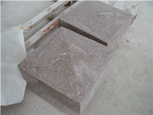 Chinese Pink Granite Quoins, Wall Pillar Caps,Wall Coping