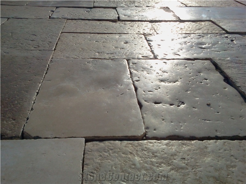 Antique French Limestone Floors, Pierre De Bourgogne Limestone Tiles