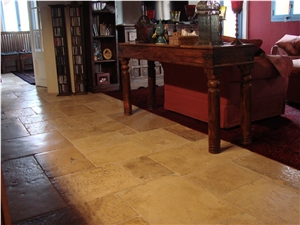 Antique Reclaimed French Limestone Flooring, Bourgogne Boise Limestone Tiles