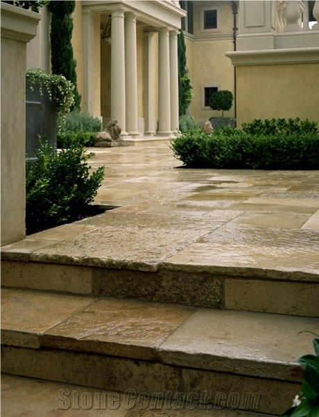 French Limestone Reclaimed Flooring, Corton Coquille Beige Limestone Tiles