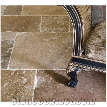 French Limestone Reclaimed Flooring, Corton Coquille Beige Limestone Tiles