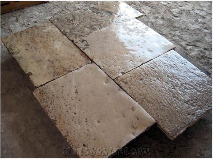FRENCH STONE FLOORING DALLE DE BOURGOGNE, France Beige Limestone Slabs & Tiles