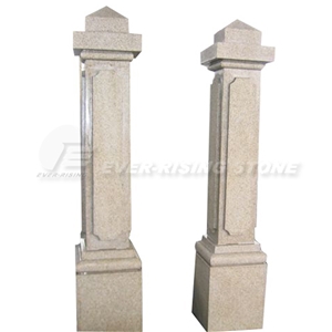 G682 Granite Gate Pillar, China Yellow Granite Gate Pillar