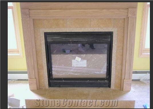 Teak Wood Sandstone Fireplace Surround Teak Wood Yellow
