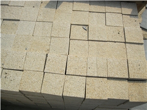 Yellow Granite G682 Cube Stone, Cubic Stone, Cobbl