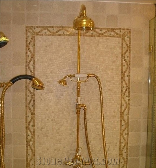 Shower Mosaic Beige Travertine From United States