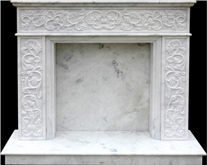 Sunny White Marble Fireplace