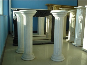 Column Pillar, White Marble Column