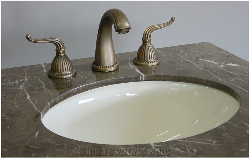 Grigio Carnico Bathroom Vanity Top, Grigio Carnico Grey Marble Bathroom Vanity Top
