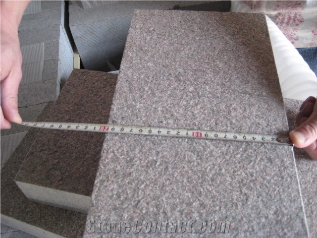 Flamed G354 Granite Tiles, Chinese Mahogany, Qilu