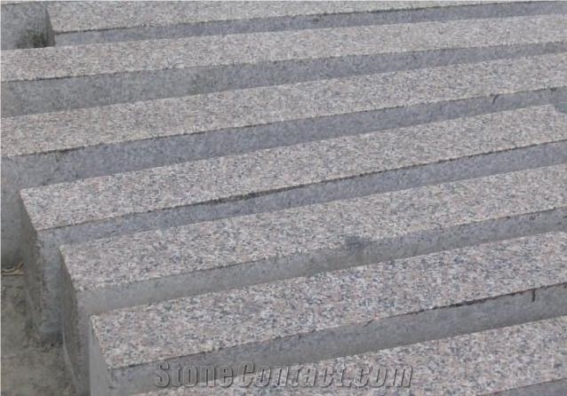 G361 Granite Stairs,Wulian Flower Granite Stair,China Red Granite Stairs