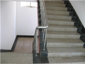 G361 Granite Stairs,Wulian Flower Granite Stair,China Red Granite Stairs