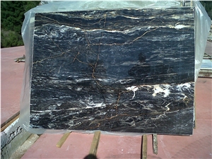 Vincent Night Block and Slab, Turkey Black Marble