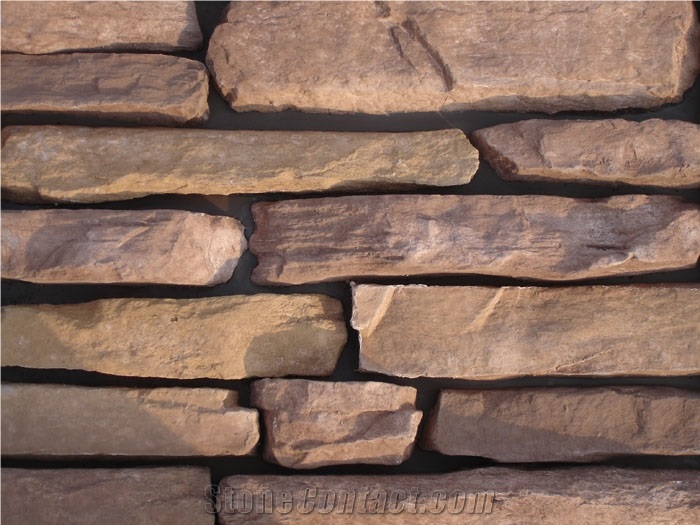 Wall Cladding Stacked Thin Stone Veneer Clustone Stone, Rock Stone