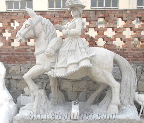 Horse Riding Lady Statue, Figure Sculpture