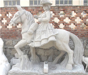 Horse Riding Lady Statue, Figure Sculpture