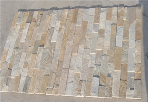 Chinese Yellow Slate Stacked Stone, Hebei Wall Cladding Culture Stone