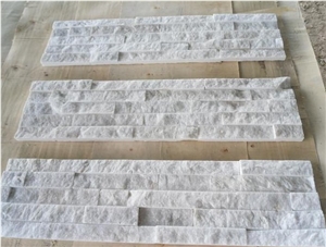 Pure White Stacked Stone, White Quartzite