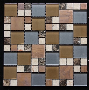 Marble Mix Glass Mosaic Tile G0096