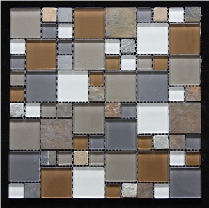 Marble with Glass Mosaic Tile G0095