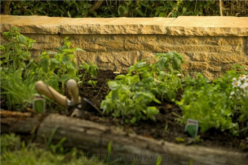 Mountain Gold Sandstone Retaining Walls, Garden Wall, Mountain Gold Yellow Sandstone Retaining Walls